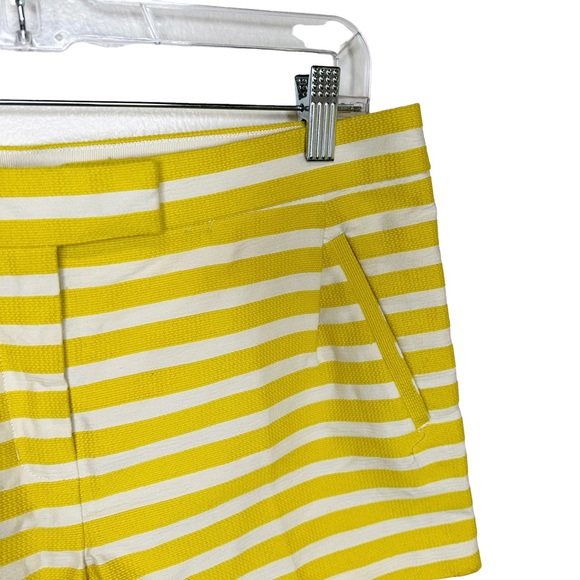 J Crew Shorts Womens Chinos Pockets Mid Rise Basket Weave Summer Beach Yellow 8 - Picture 5 of 10